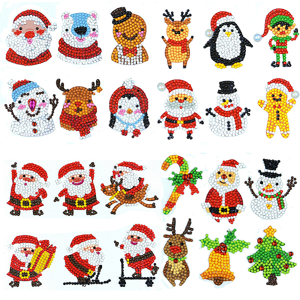 

PandaHall DIY Christmas Theme Sticker Kit, Including Resin Rhinestones Bag, Diamond Sticky Pen, Tray Plate and Glue Clay, Mixed Color..., Multicolor