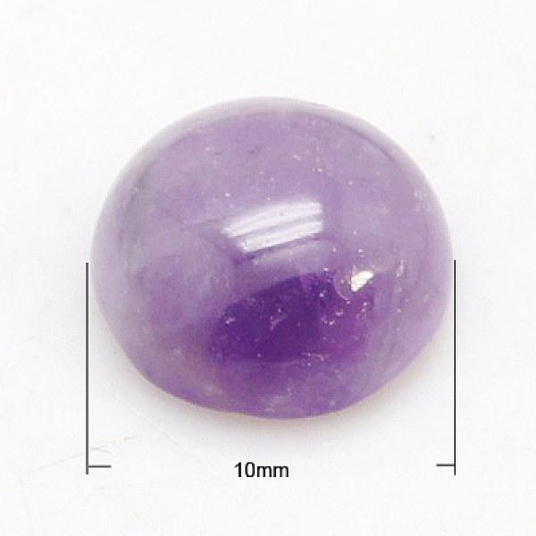 

PandaHall Natural Amethyst Cabochons, Half Round/Dome, 10x4~5mm Amethyst Half Round