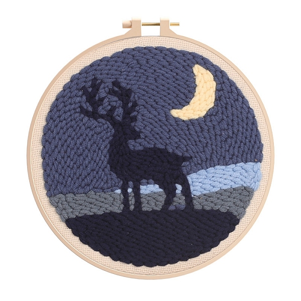 

PandaHall Punch Embroidery Beginner Kit, including Instruction Sheet, Yarn, Punch Pen, Cotton Fabric, Plastic Embroidery Hoop & Needle...