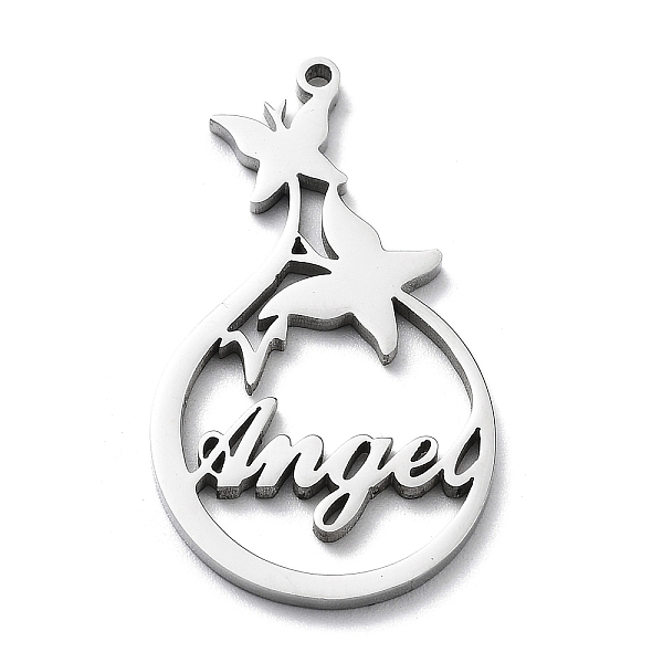 

PandaHall 304 Stainless Steel Pendants, Butterfly with Word Angel Charm, Stainless Steel Color, 30x17x1.4mm, Hole: 1.2mm 304 Stainless Steel...