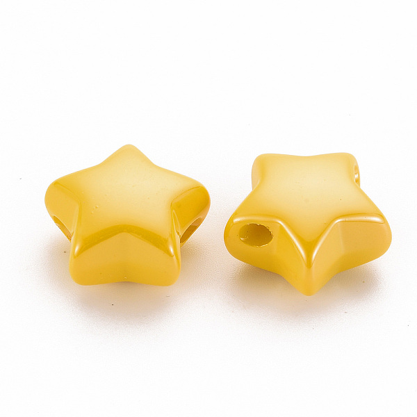 

PandaHall Opaque Acrylic Beads, Pearlized, Star, Gold, 20.5x21x12.5mm, Hole: 3.5mm Acrylic Star Gold