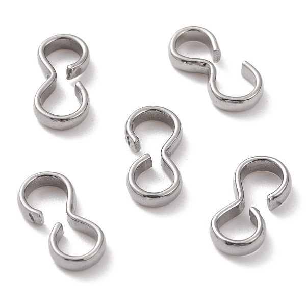 PandaHall 304 Stainless Steel Quick Link Connectors, Number 3 Shape, Stainless Steel Color, 12x6x2mm, Inner Diameter: 10x4mm 304 Stainless...