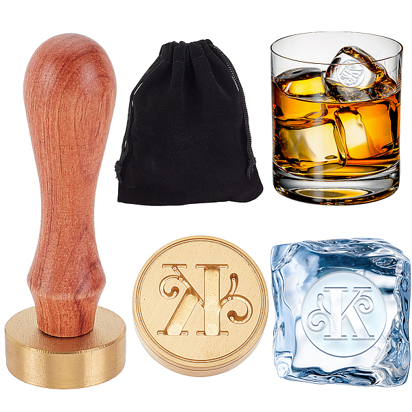 

PandaHall OLYCRAFT Letter Ice Stamp 1.2 Inch Letter K Ice Cube Stamp Ice Branding Stamp Ice Stamp Cocktail Wooden Seal Stamp for Cocktail...