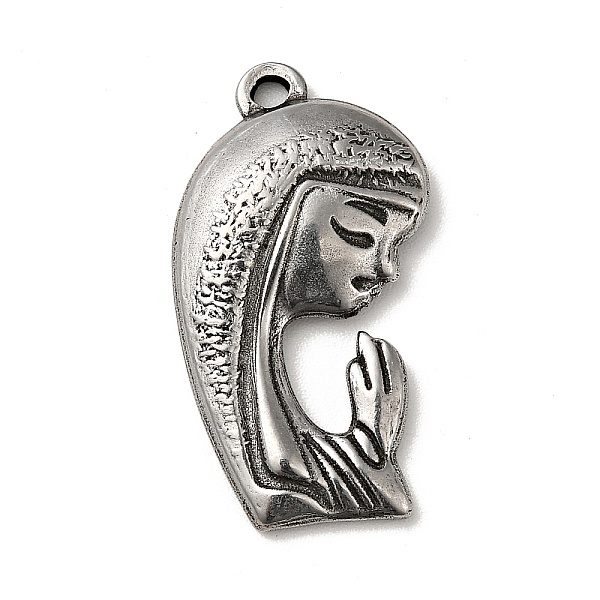 

PandaHall Tibetan Style 304 Stainless Steel Pendants, Female Prayer Charms, Antique Silver, 25x13.5x2.5mm, Hole: 1.6mm 304 Stainless Steel...