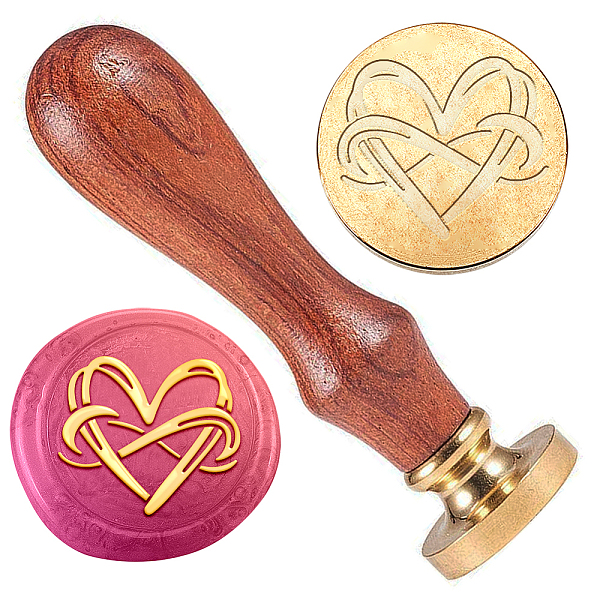 

PandaHall Wax Seal Stamp Set, Golden Tone Sealing Wax Stamp Solid Brass Head, with Retro Wood Handle, for Envelopes Invitations, Gift Card...