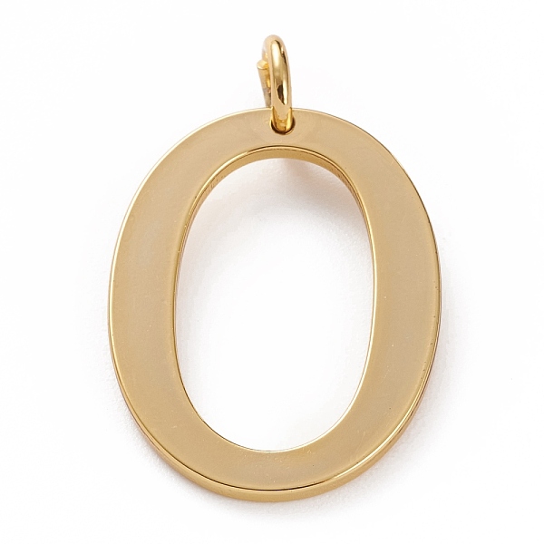 

PandaHall Golden Brass Pendants, Long-Lasting Plated, Letter, Letter.O, 27x20.5x1.5mm, Hole: 3.5mm Brass Letter O