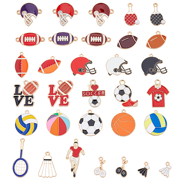 32 pendentif en alliage émaillé de la série sportive-image-ENAM-FH0001-93-fr