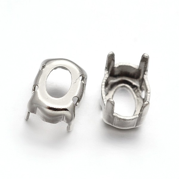 

PandaHall Oval Brass Sew on Prong Settings, Claw Settings for Pointed Back Rhinestone, Open Back Settings, Platinum, 12x10x0.4mm, Fit for...