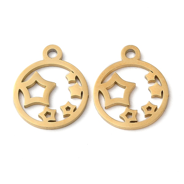 

PandaHall Ion Plating(IP) 304 Stainless Steel Charms, Manual Polishing, Star, Golden, 14.5x12x1mm, Hole: 1.6mm 304 Stainless Steel Star
