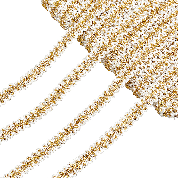 

PandaHall 15 Yards Gimp Braid Trim 1/2 Inch Woven Gimp Braid Trim Metallic Applique Gimp Braid Polyester Braid Trim Embellishment for DIY...