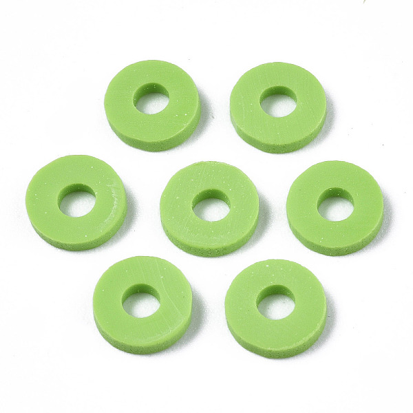 

PandaHall Handmade Polymer Clay Beads, for DIY Jewelry Crafts Supplies, Disc/Flat Round, Heishi Beads, Light Green, 6x1mm, Hole: 2mm, about...