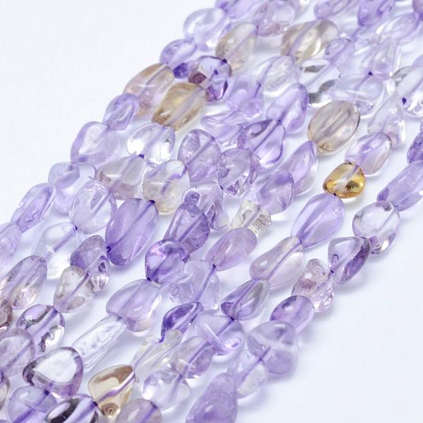 

PandaHall Natural Ametrine Beads Strands, Tumbled Stone, Nuggets, 5x4mm, Hole: 1mm, 15.7 inch~15.9 inch(40~40.5cm) Ametrine Nuggets