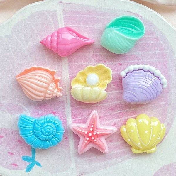 海をテーマにしたオペーク レジン カボション