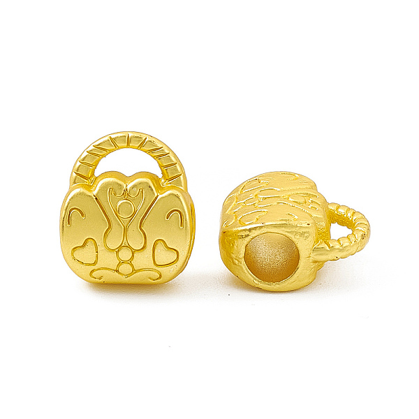 

PandaHall Rack Plating Alloy European Beads, Cadmium Free & Lead Free & Nickle Free, Large Hole Beads, Bag, Matte Gold Color, 12x10x6mm...