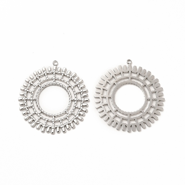

PandaHall Ion Plating(IP) 304 Stainless Steel Pendants, With Jump Ring, Flat Round, Stainless Steel Color, 33x31x1mm, Hole: 1.5mm 304...