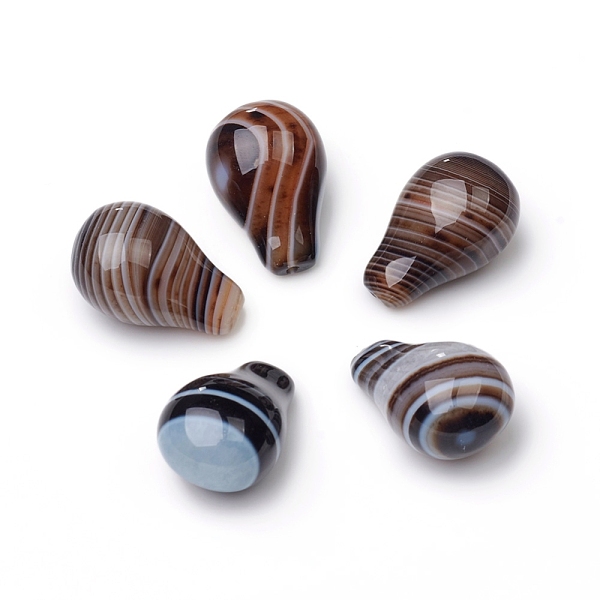 

PandaHall Natural Banded Agate/Striped Agate Beads, Half Drilled, Dyed & Heated, Teardrop, 18.5~19x12.5~13x10.5mm, Hole: 0.8~1mm Banded...