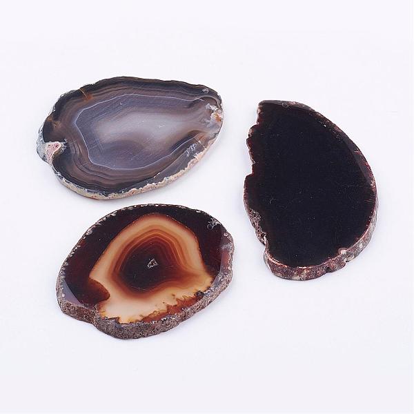 

PandaHall Natural Agate Big Pendants, Nuggets, Coconut Brown, 55~85x28~50x3~5mm, Hole: 1~2mm Natural Agate Nuggets Brown