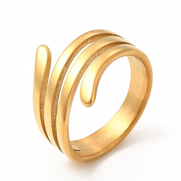 

PandaHall Ion Plating(IP) 304 Stainless Steel Finger Rings for Women Men, Hollow Striped Wide Band Rings, Real 18K Gold Plated, US Size 7...