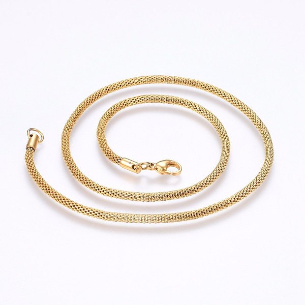 304 Stainless Steel Mesh Chain Necklaces