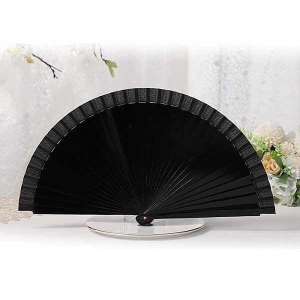 

PandaHall Schima Folding Fan, Vintage Wood Decorative Fan, for Party Wedding Dancing Decoration, Black, 23cm Wood Black