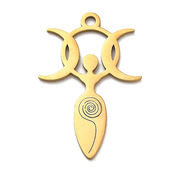 

PandaHall 304 Stainless Steel Pendants, Triple Moon Goddess Charms, Golden, 30x20x1mm, Hole: 1.8mm 304 Stainless Steel Moon