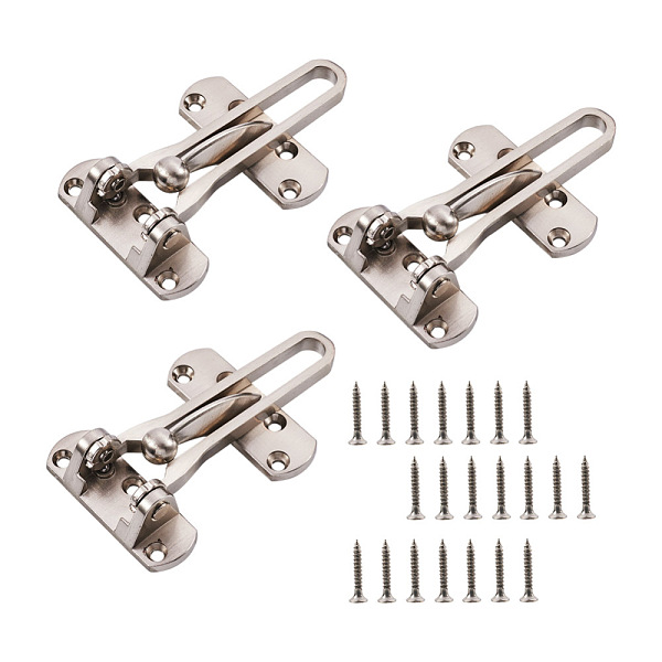 PandaHall Zinc Alloy Swing Bar Door Lock, Anti-Theft Clasp Back Locking Accessories, Platinum, 100x63x21mm, Hole: 4.5mm Alloy