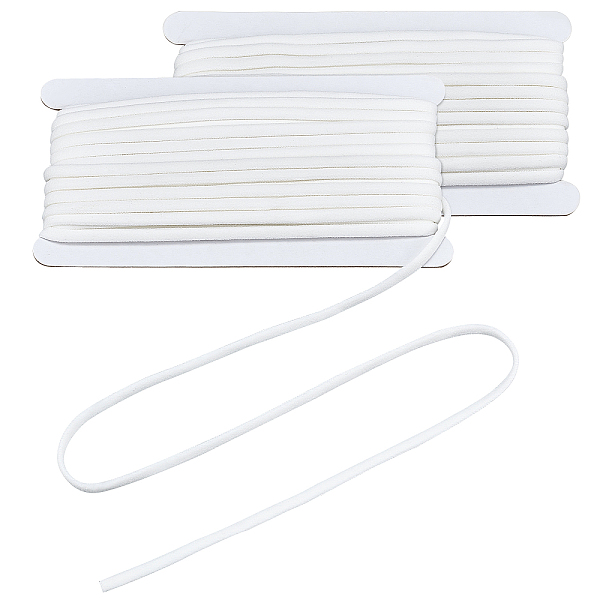 

PandaHall about 21.88 Yards(20m) Sewing Elastic Band, 5mm Flat Elastic Band Polyester Elastic String Stretchable Cord Ribbon for DIY..., White