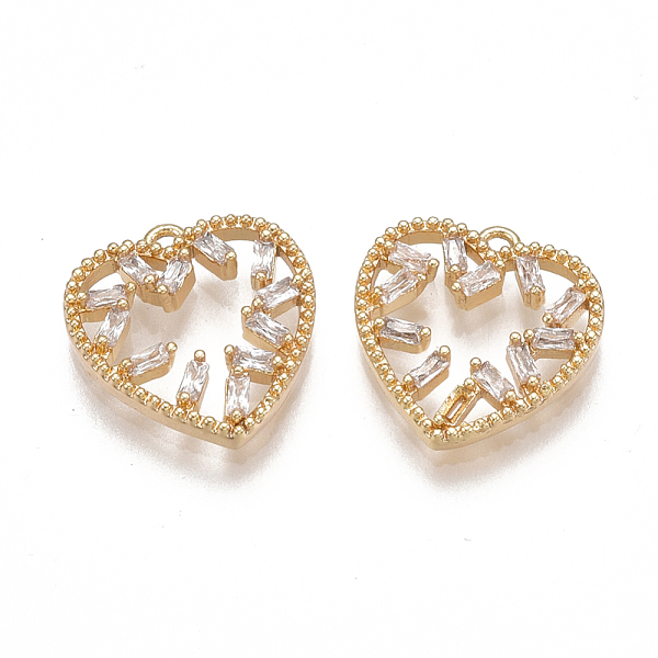 

PandaHall Brass Cubic Zirconia Charms, Nickel Free, Real 18K Gold Plated, Heart, Clear, 12.5x12x3mm, Hole: 1mm Brass+Cubic Zirconia Heart...
