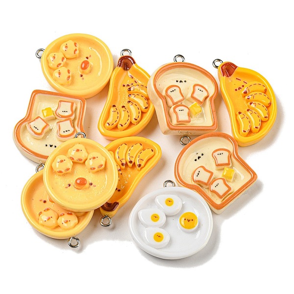 

PandaHall Opaque Resin Pendants, Bread & Duck & Banana Dish Charms with Platinum Plated Iron Loops, Mixed Shapes, Mixed Color..., Multicolor