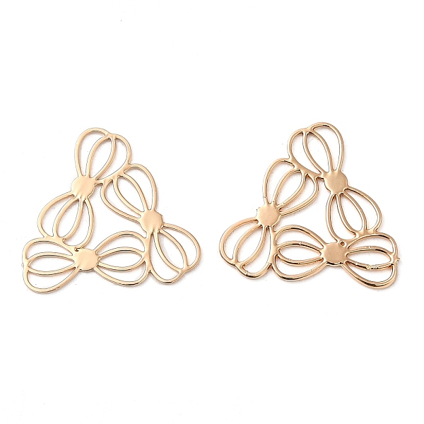 

PandaHall Rack Plating Brass Filigree Pendants, Long-Lasting Plated, Triple Bowknot Charms, Light Gold, 15x16x0.3mm, Hole: 3x1mm Brass...