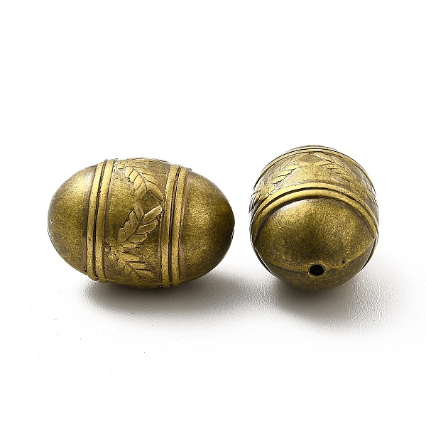 

PandaHall CCB Plastic Beads, Oval with Leaf, Antique Bronze, 25.5x17.5x17mm, Hole: 1.6mm Plastic Oval