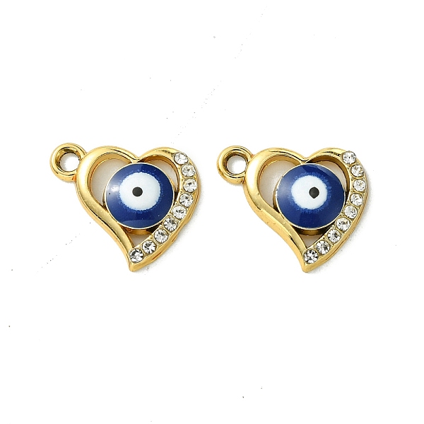 

PandaHall UV Plating Alloy Enamel Pendants, with Rhinestone, Golden, Evil Eye, Heart, 14.5x17x3mm, Hole: 2mm Alloy Rhinestone+Enamel Heart..., Clear