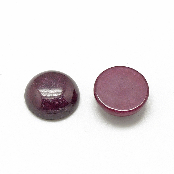 

PandaHall Natural White Jade Cabochons, Dyed, Half Round/Dome, Medium Violet Red, 12x5mm White Jade Half Round Red