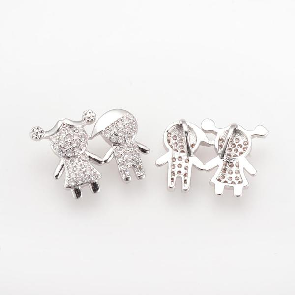 

PandaHall Brass Micro Pave Cubic Zirconia Pendants, Children, Platinum, 16x22x6mm, Hole: 3x5mm Brass+Cubic Zirconia Human