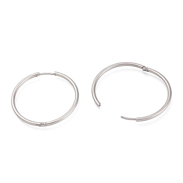 

PandaHall 201 Stainless Steel Huggie Hoop Earrings, with 304 Stainless Steel Pin, Hypoallergenic Earrings, Ring, Stainless Steel Color...