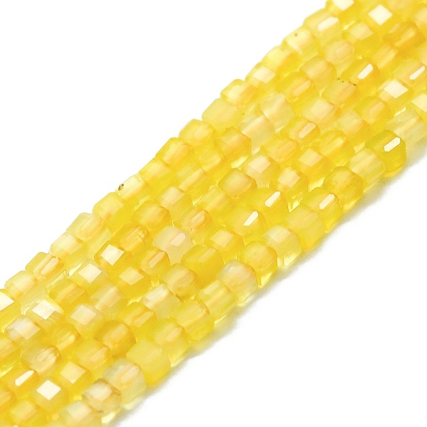 Natural Yellow Agate Bead Strands