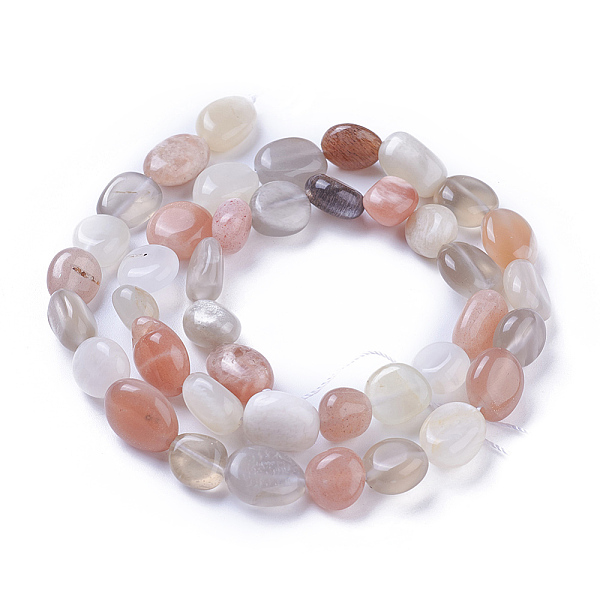 

PandaHall Natural Multi-Moonstone Beads Strands, Tumbled Stone, Nuggets, 8~12x8~10mm, Hole: 1mm, about 41pcs/strand, 15.7 inch~16 inch...