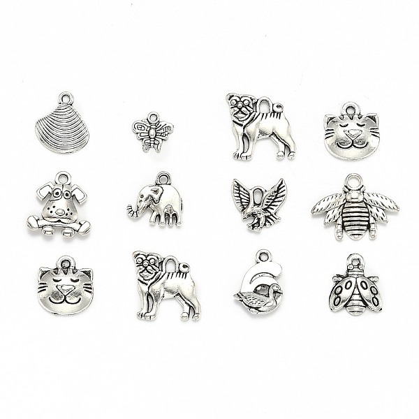 

PandaHall Tibetan Style Alloy Animal Pendants, Antique Silver, 7~15x7~15x3~4mm, Hole: 1~2mm Alloy Other Animal