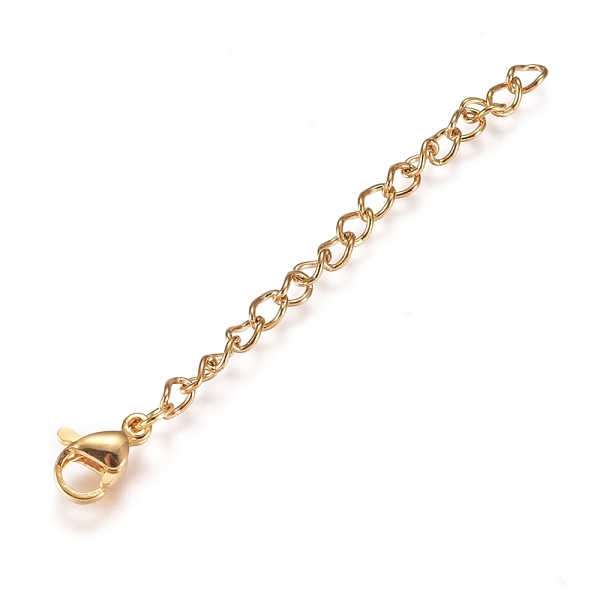

PandaHall 304 Stainless Steel Chain Extender, with Lobster Claw Clasp, Golden, 60mm, Link: 4x2.8x0.5mm, Clasp: 9.3x6.3x3.3mm. 304 Stainless...
