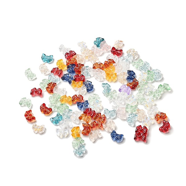 

PandaHall Transparent Glass Beads, Bowknot, Mixed Color, 10x14x5.5mm, Hole: 1.2mm Glass Bowknot Multicolor