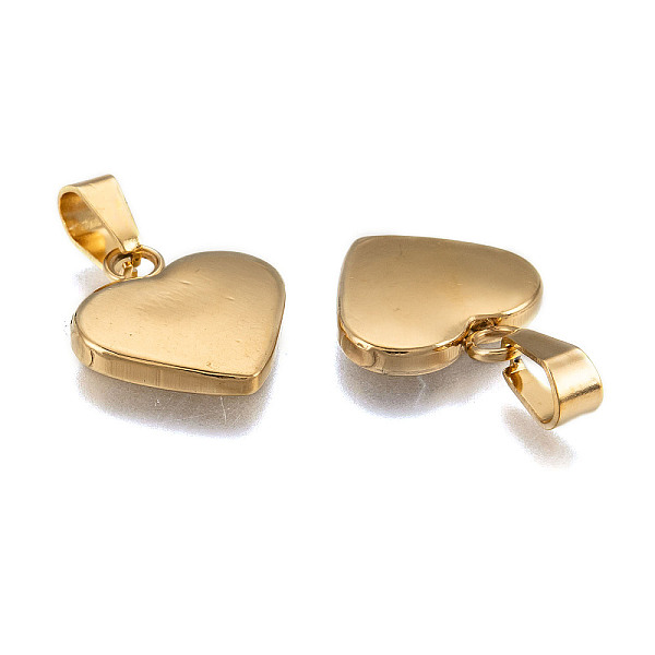 

PandaHall Fashionable 304 Stainless Steel Stamping Blank Tag Pendants, Heart, Golden, 17x16x3mm, Hole: 3.5x6mm 304 Stainless Steel Heart