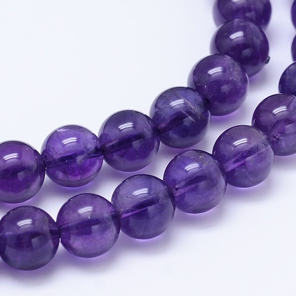 

PandaHall Natural Amethyst Round Bead Strands, Grade A+, 8mm, Hole: 1mm, about 49pcs/strand, 15.5 inch Amethyst Round Blue