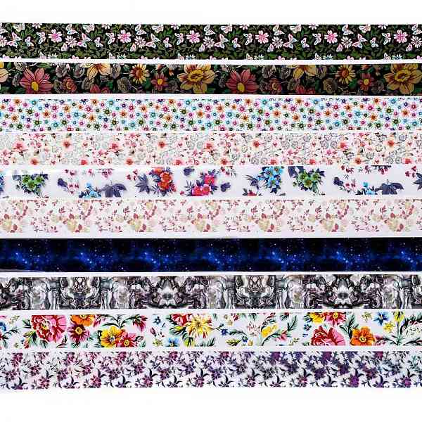 

PandaHall Transfer Foil Nail Art Stickers, Nail Decals, DIY Nail Tips Decoration for Women, Mixed Patterns, 2.5cm, 1m/roll, 10rolls/box..., Multicolor