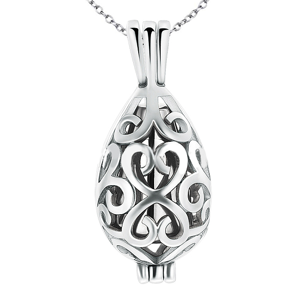 

PandaHall Hollow Teardrop Urn Ashes Pendant Necklace, 316L Stainless Steel Pet Memorial Jewelry for Men Women, Silver, 21.26 inch(54cm) 316L...