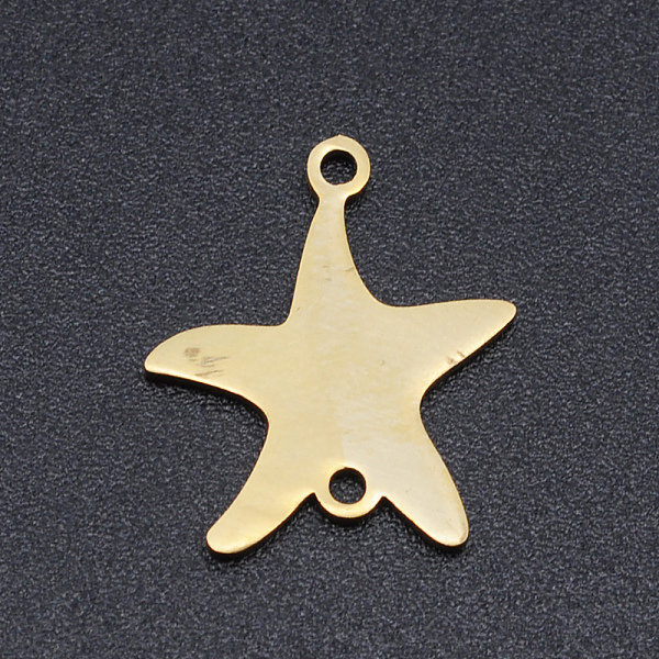 

PandaHall 201 Stainless Steel Links connectors, Laser Cut, Starfish/Sea Stars, Blank Stamping Tag, Golden, 16.5x14x1mm, Hole: 1.4mm 201...
