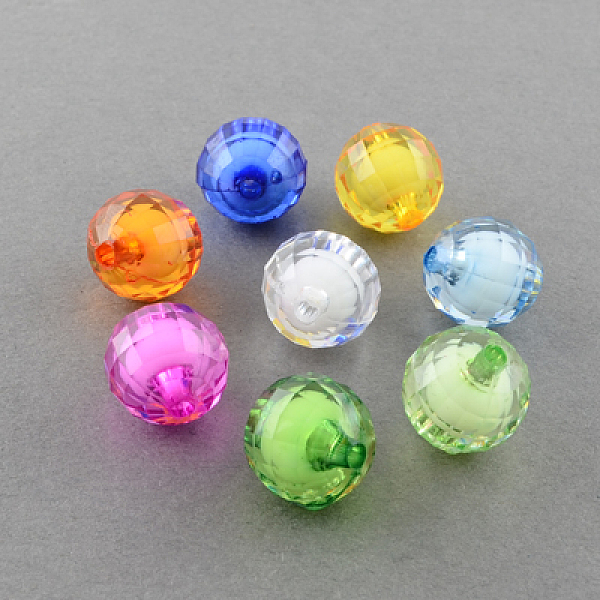 

PandaHall Transparent Acrylic Beads, Bead in Bead, Faceted, Round, Mixed Color, 28mm, Hole: 2mm, about 60pcs/500g Acrylic Round Multicolor