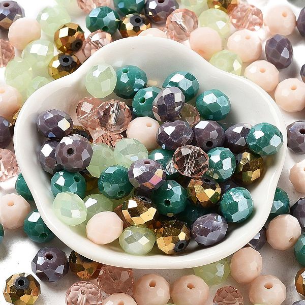 

PandaHall Glass Beads, Faceted, Rondelle, Blanched Almond, 10x8mm, Hole: 1mm, about 67pcs/60g Glass Rondelle