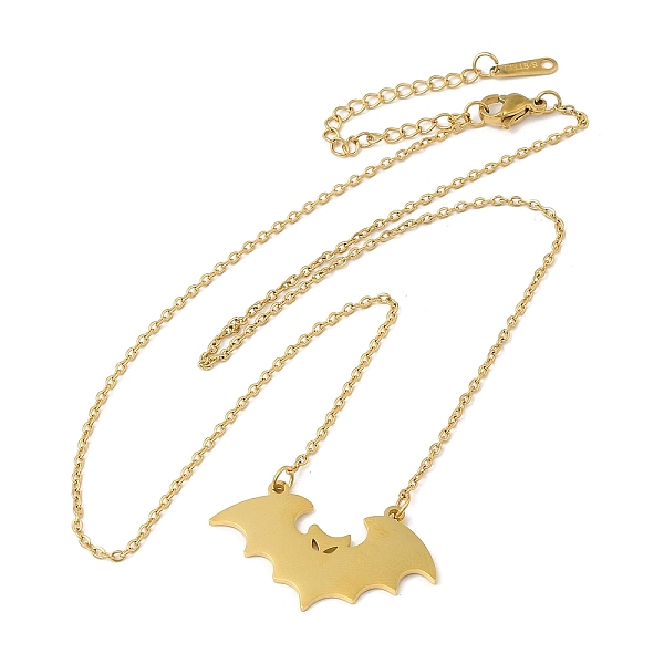 

PandaHall 304 Stainless Steel Pendant Necklaces, Bat, Golden, 19.49 inch(49.5cm) 304 Stainless Steel