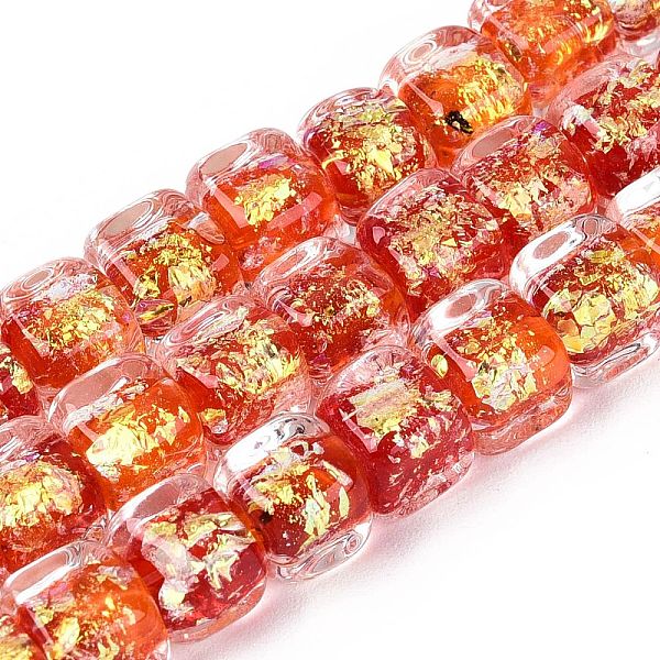 Perles à la main en verre de feuille brins