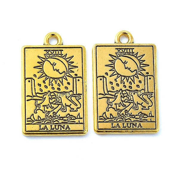 

PandaHall Rack Plating Alloy Pendants, Cadmium Free & Nickel Free & Lead Free, Tarot Charms, The Moon XVIII, 23x14x1.5mm, Hole: 1.8mm Alloy...